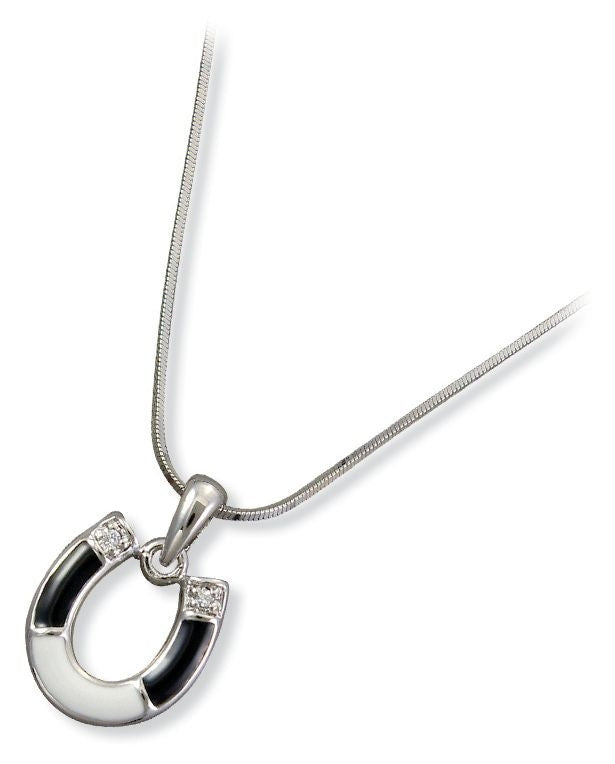 Kelly Herd Onyx Silver Horseshoe Necklace