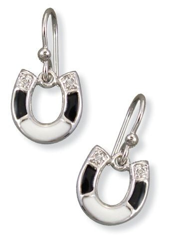 Kelly Herd Onyx Silver Single Horseshoe Earrings