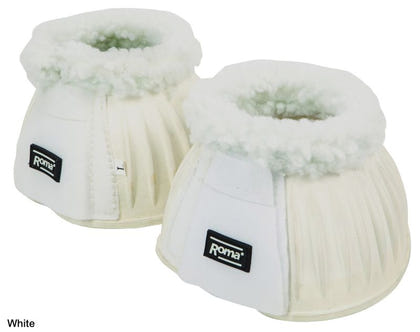 Roma Fleece Trim Rubber Bell Boots Cob Black