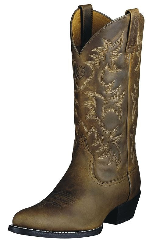 Ariat Mens Heritage R Toe Distressed Brown