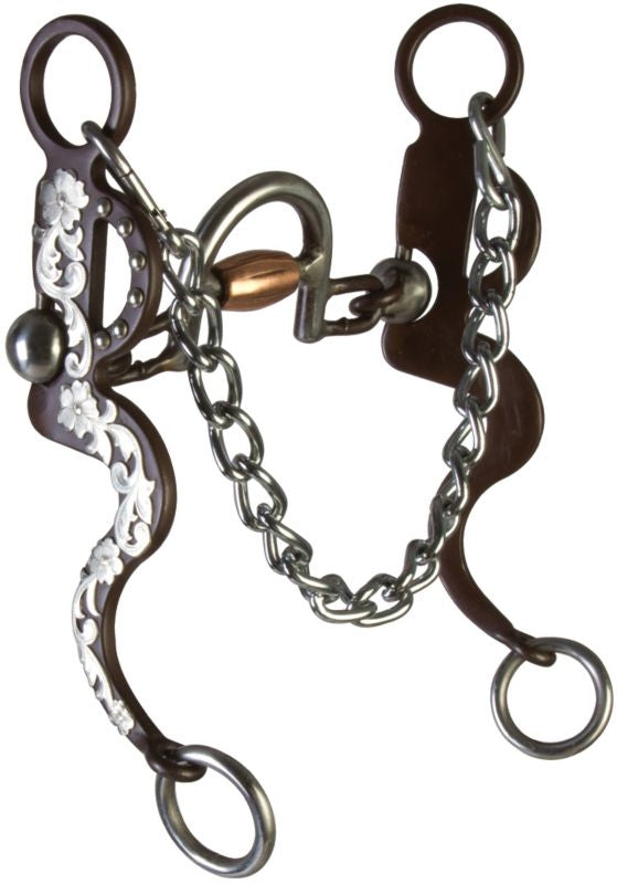 Western AT Silver High Port Roller S-Shank Bit