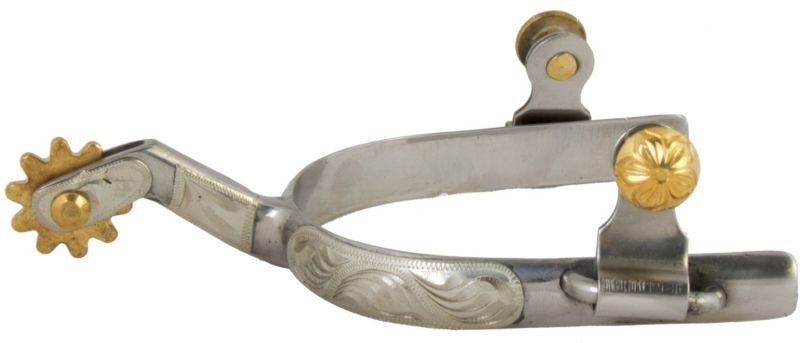 Western SS Silver 10pt Mens Roping Spurs
