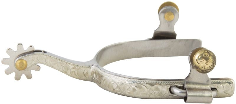 Western SS Engraved 10pt Ladies Roping Spurs