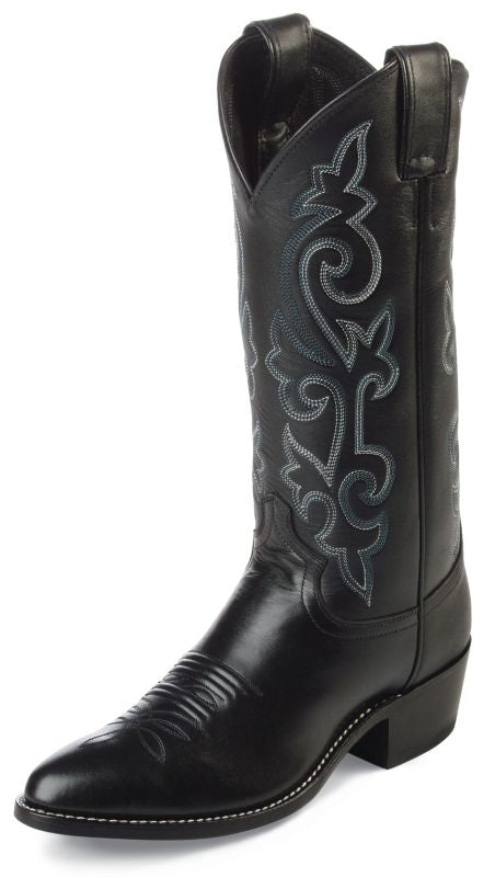 Justin Mens Rnd Toe 13in Black Western Boot