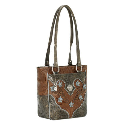 American West Desert Wildflower Zip Top Tote Handbag