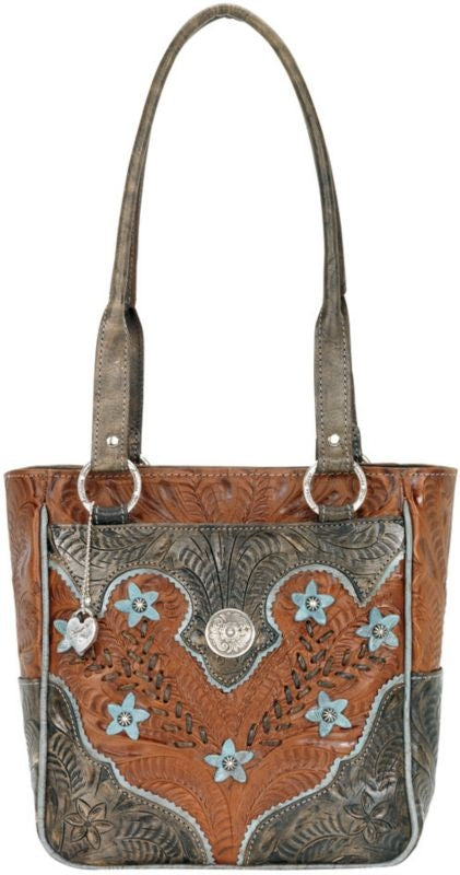 American West Desert Wildflower Zip Top Tote Handbag