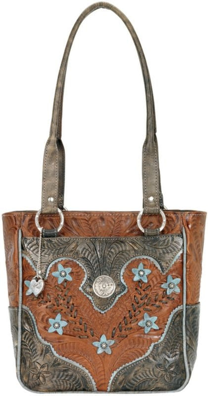 American West Desert Wildflower Zip Top Tote Handbag