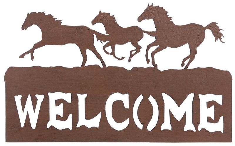 Welcome Sign 3 Horses