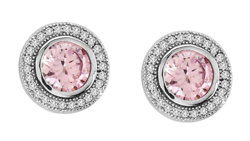 Kelly Herd Pink Round Earrings