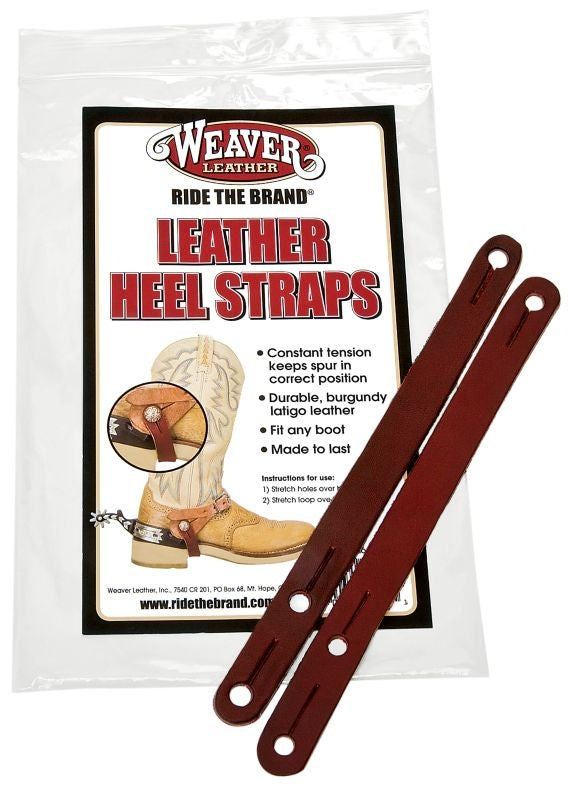 Weaver Burgundy Latigo Leather Heel Straps