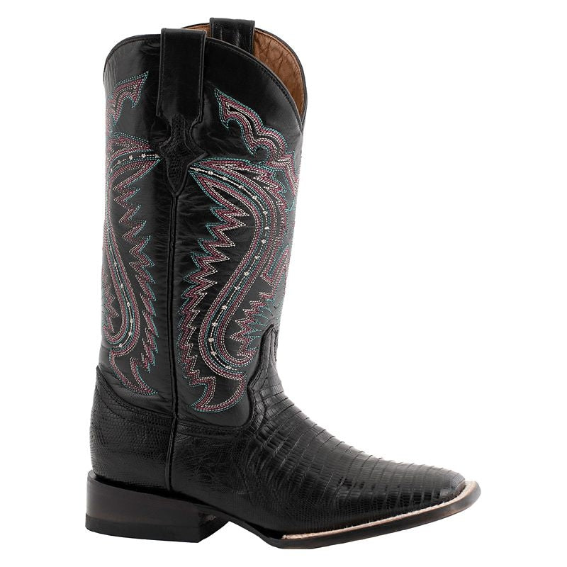 Ferrini Ladies Teju Lizard Sq Toe Boots