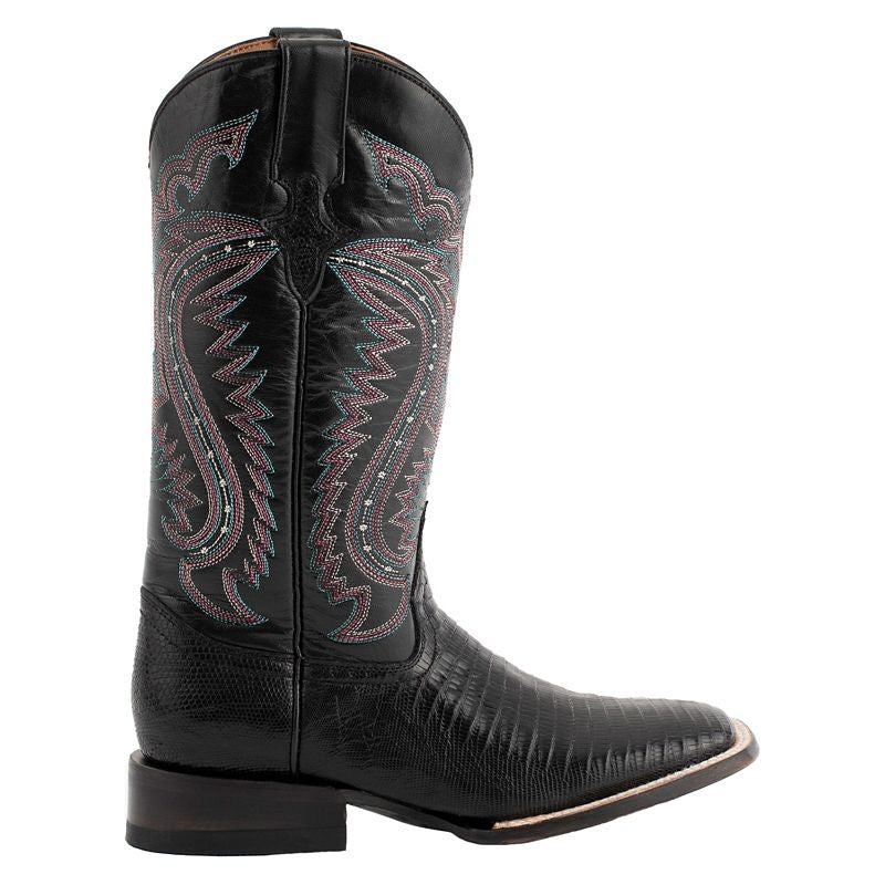 Ferrini Ladies Teju Lizard Sq Toe Boots