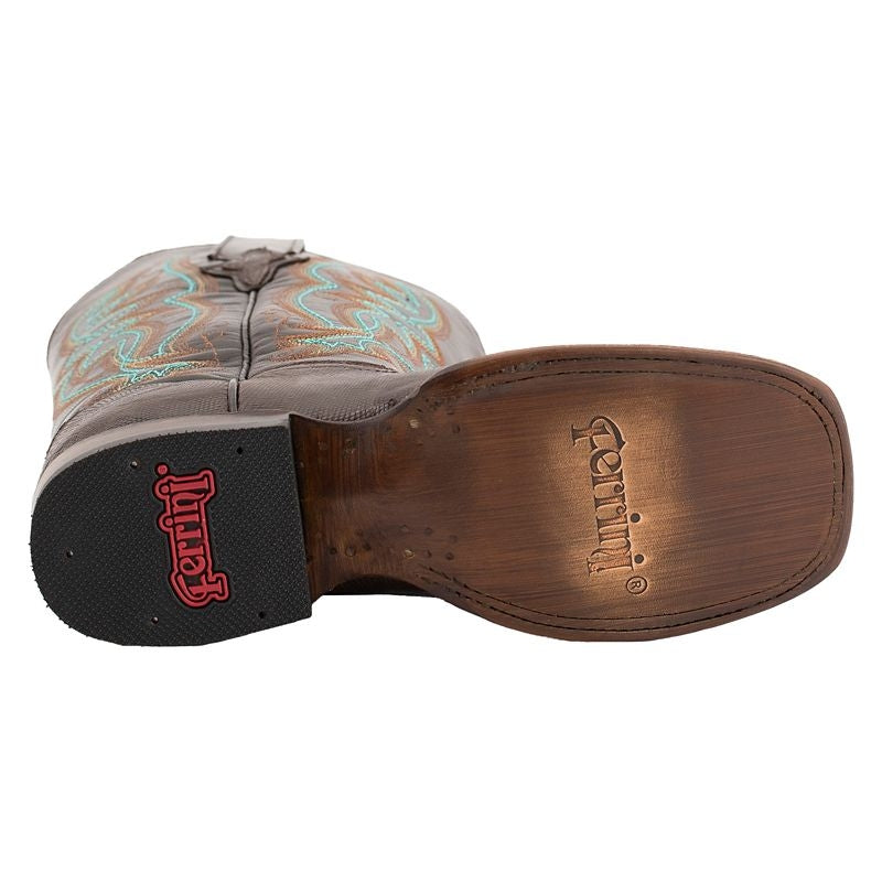 Ferrini Ladies Teju Lizard Sq Toe Boots