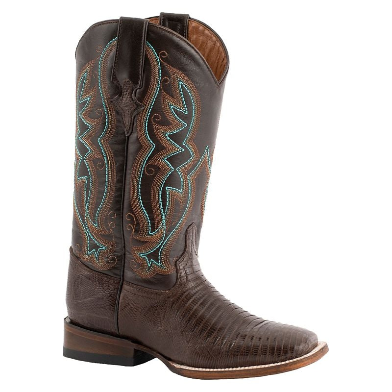 Ferrini Ladies Teju Lizard Sq Toe Boots