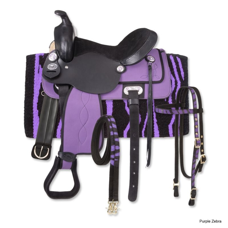 King Series Synthetic Zebra Saddle Package