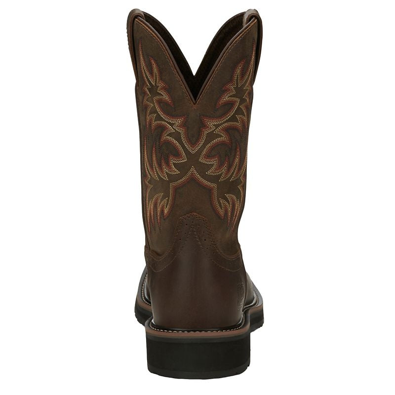 Justin Mens Stampede Sq Rugged Work Boots