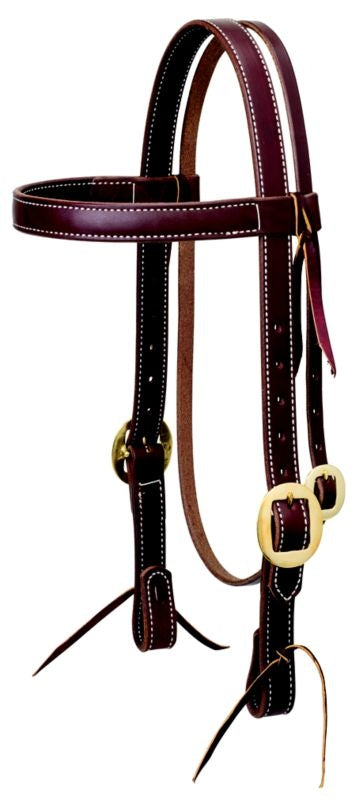 Weaver Working Cowboy Browband Headstall with Brass