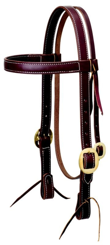 Weaver Working Cowboy Browband Headstall with Brass