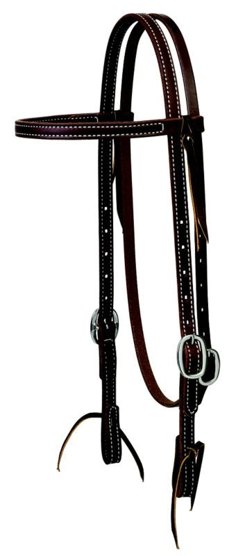 Weaver Working Cowboy Browband Headstall with Brass