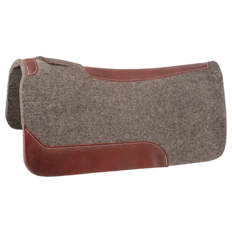 Tough1 Wool Western Saddle Pad with Wear Leathers