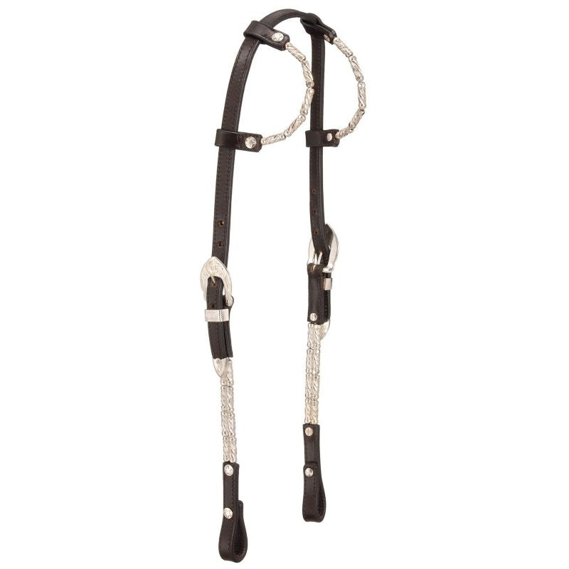 RKing Silver Ferruled Dbl Ear Headstall