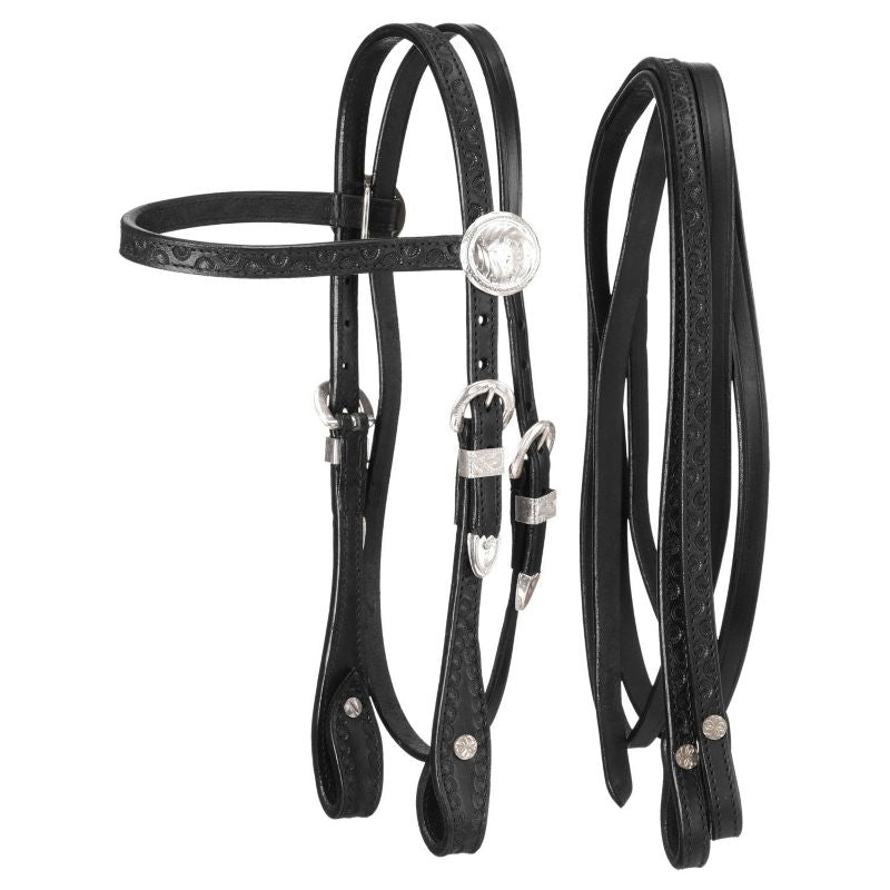 King Series Miniature Silver Headstall with Reins