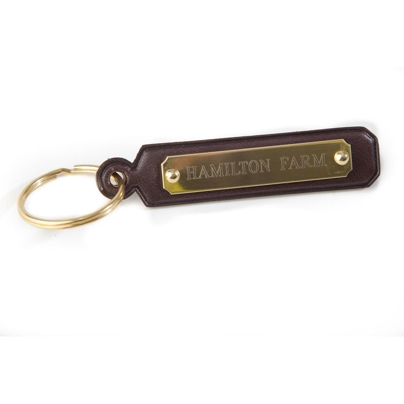 Personalized Leather Key Fob with ID Plate