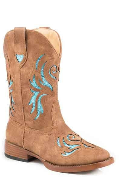 Roper Childs Glitter Breeze Sq Toe Boots