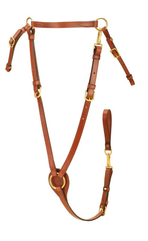 Tory Leather Breastplate with Brass Snaps