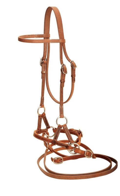 Tory Harness Leather Side Pull with Reins