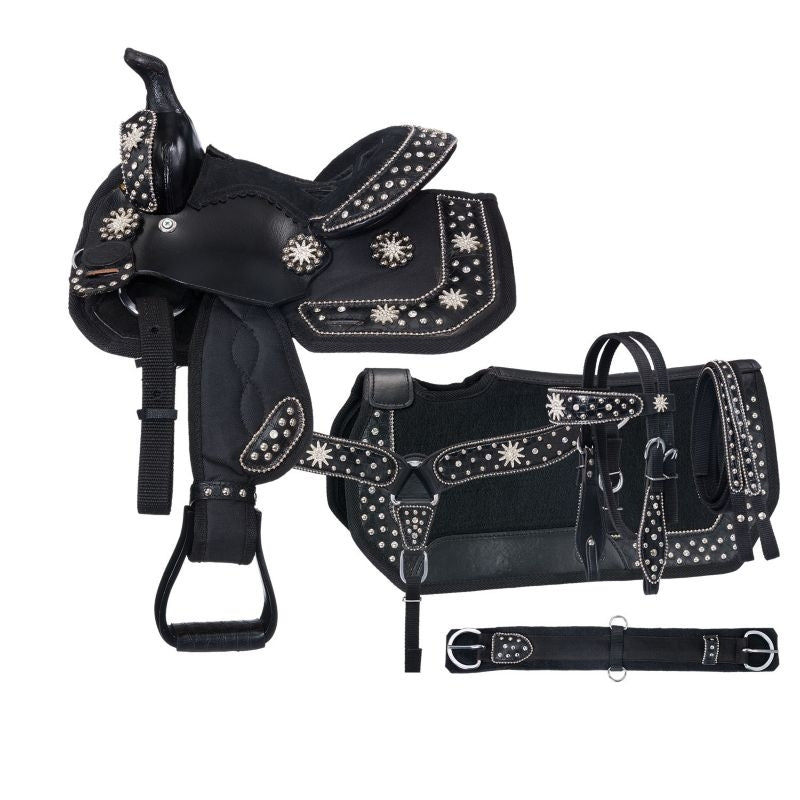 Tough1 Spur Rowel 5-Piece Pony Saddle Package