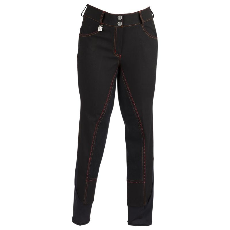 Huntley Ladies Black Knee Patch Riding Pant