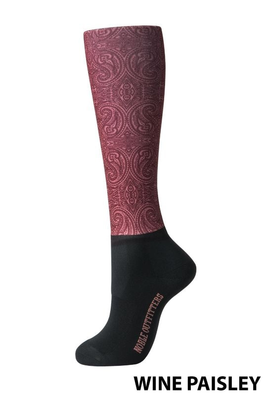 Noble Outfitters Over the Calf Peddie Wine Paisley