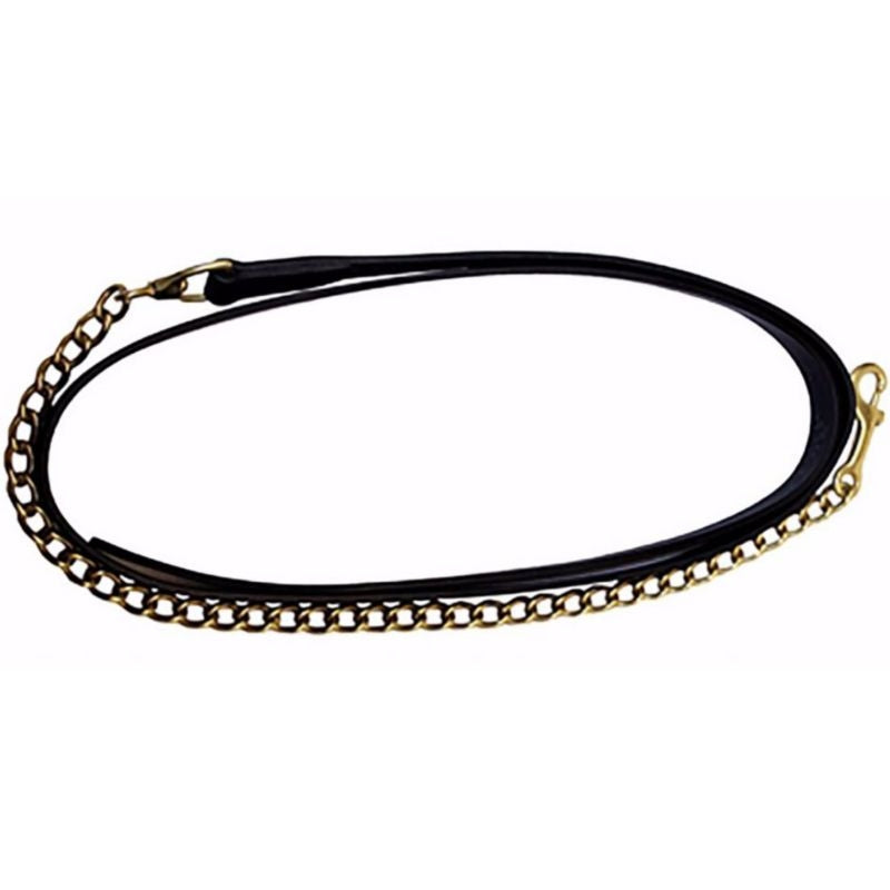Henri De Rivel Leather Lead with 24In Chain