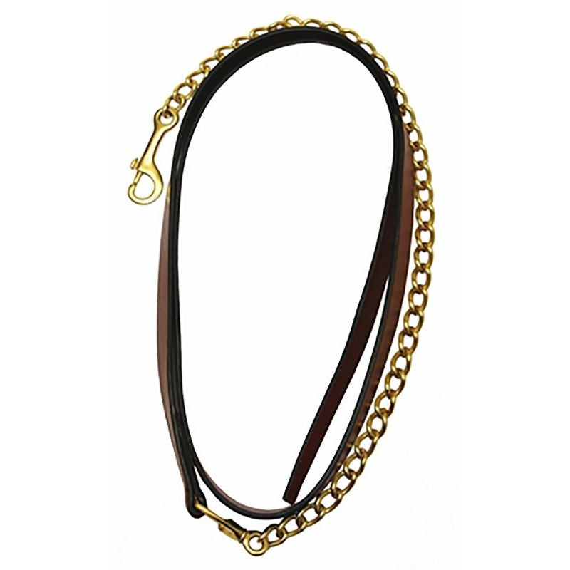 Henri De Rivel Leather Lead with 24In Chain