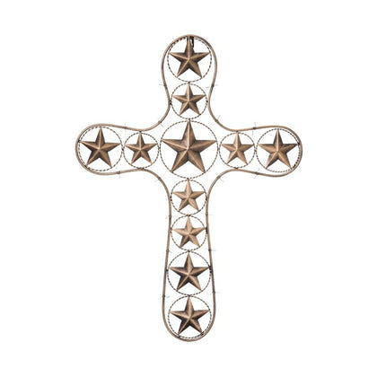 Decorative Cross with Stars & Barbwire