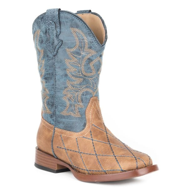 Roper Little Kids Cross Cut Square Toe Boots