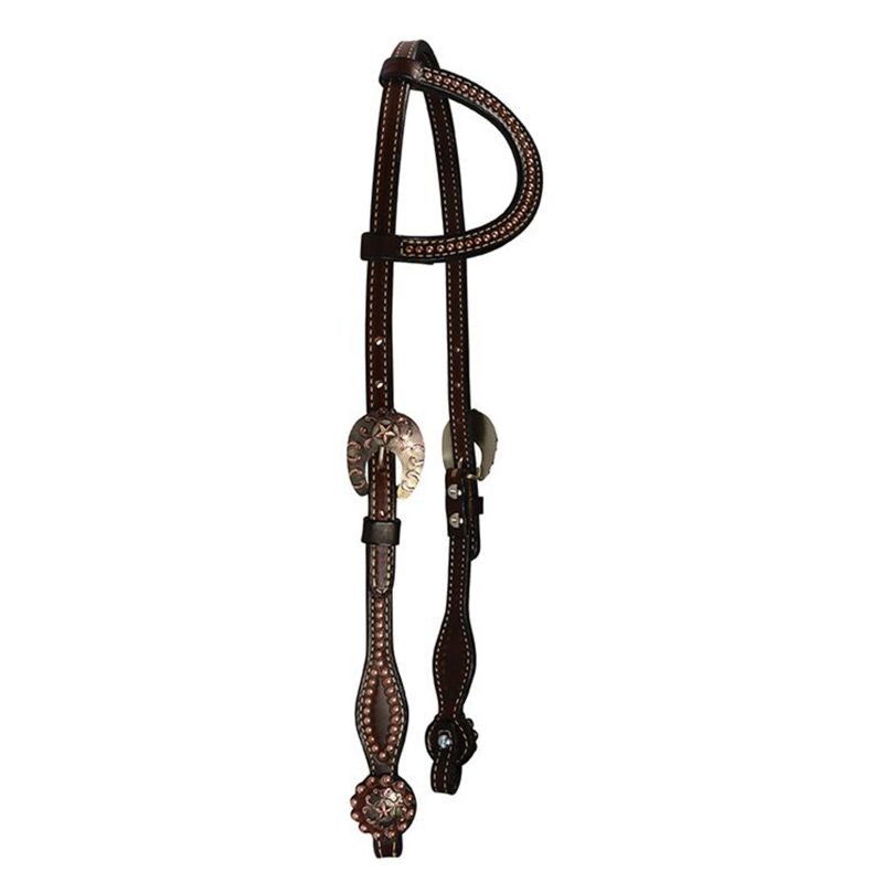 Reinsman Choc Antique Star/Dots One Ear Headstall