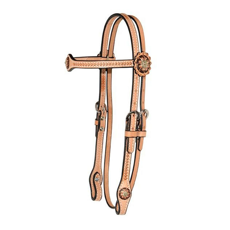 Circle Y 5/8in Copper Concho Browband Headstall
