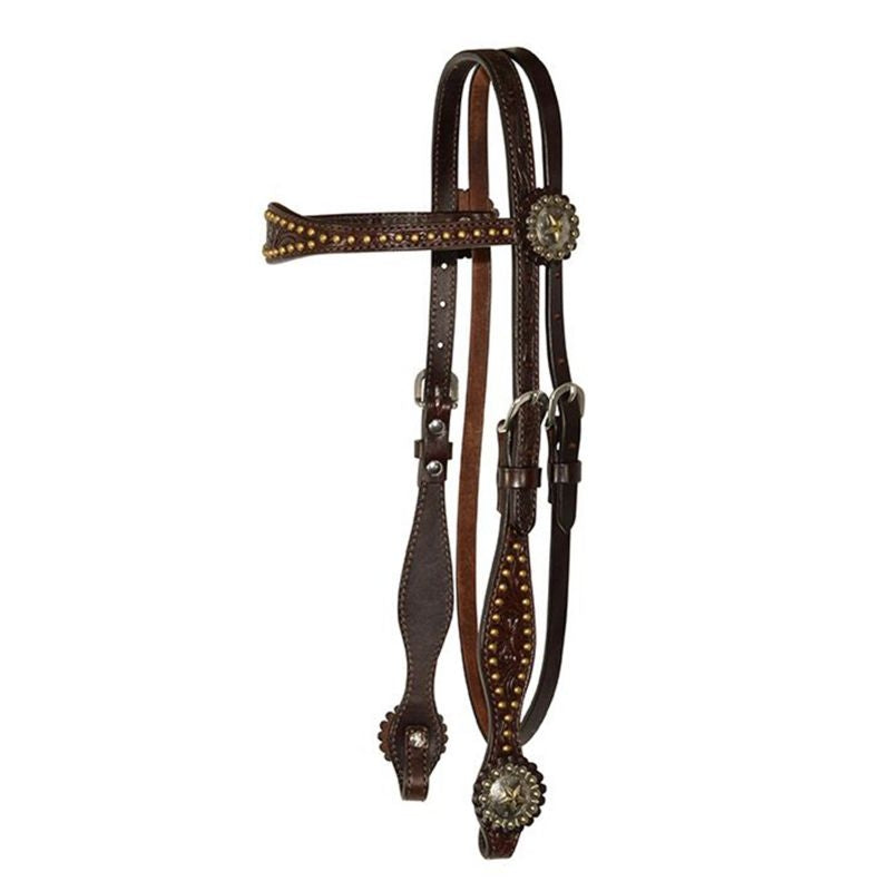 Circle Y Star Concho Floral 5/8in Headstall