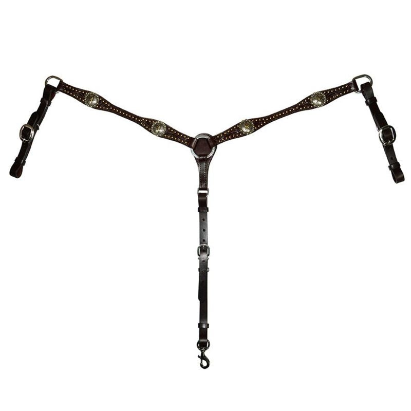 Circle Y Star Concho Floral Breast Collar
