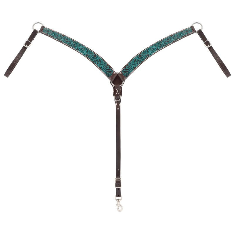Weaver Turq Cross Carved Turq Flower Breast Collar