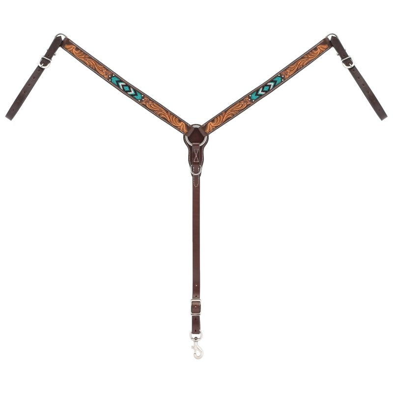 Weaver Turq Cross Turquoise Beaded Breast Collar