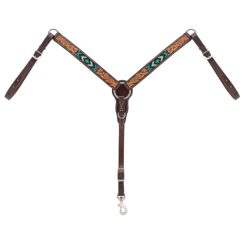 Weaver Turq Cross Turqu Bead Pony Breast Collar