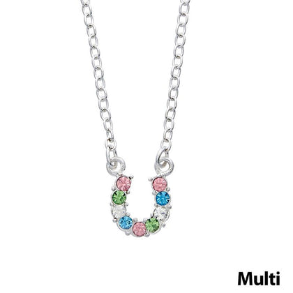 Horseshoe Necklace 16 Blue