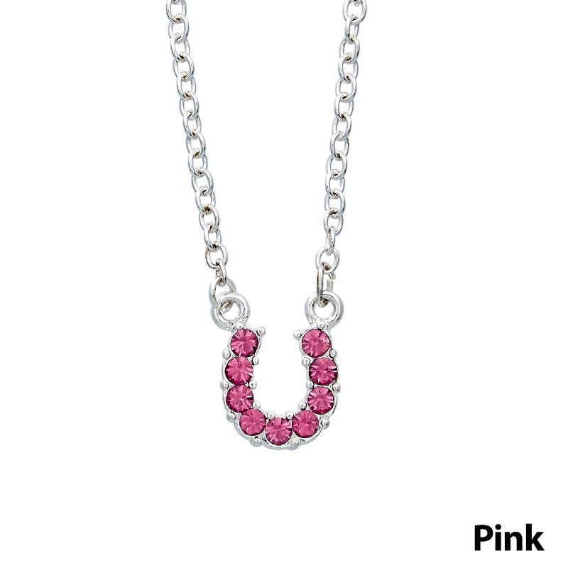 Horseshoe Necklace 16 Blue