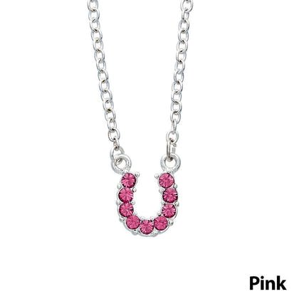 Horseshoe Necklace 16 Blue