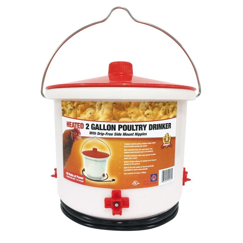 Farm Innovators Heated 2 Gallon Poultry Drinker