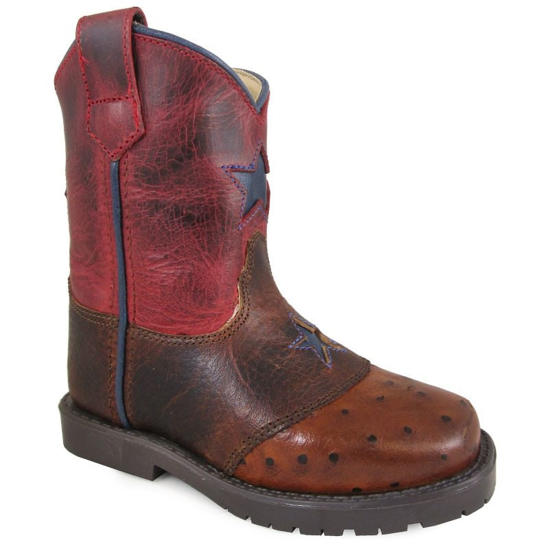 Smoky Mountain Toddler Autry Sq Toe Red Boots