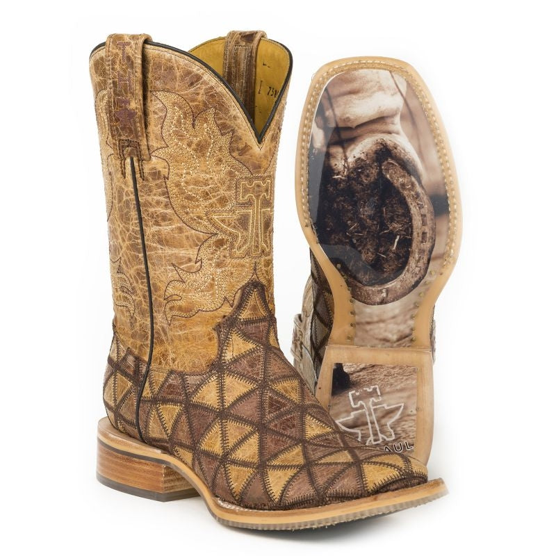 Tin Haul Ladies Patchwork Square Toe Boots